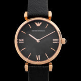  Shop Authentic Emporio Armani Gianni T Bar Black Mother of Pearl Dial Black Leather Strap Watch For Women - AR11060 - Luxxuri