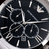  Shop Authentic Emporio Armani Giovanni Chronograph Black Dial Silver Steel Strap Watch For Men - AR11208 - Luxxuri