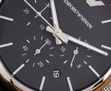  Shop Authentic Emporio Armani Classic Chronograph Black Dial Black Leather Strap Watch For Men - AR1733 - Luxxuri