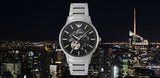  Shop Authentic Emporio Armani Meccanico Automatic Black Dial Silver Steel Strap Watch For Men - AR60055 - Luxxuri