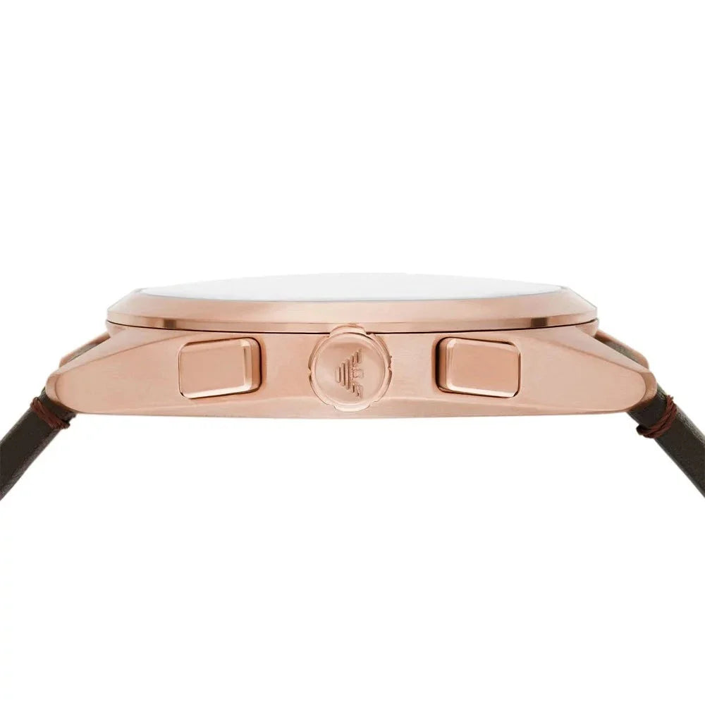  Shop Authentic Emporio Armani Claudio Chronograph Blue Dial Brown Leather Strap Watch For Men - AR11554 - Luxxuri