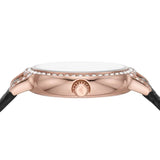  Shop Authentic Emporio Armani Cleo Three-Hand Mother of Pearl Dial Black Leather Strap Watch For Women - AR11485 - Luxxuri