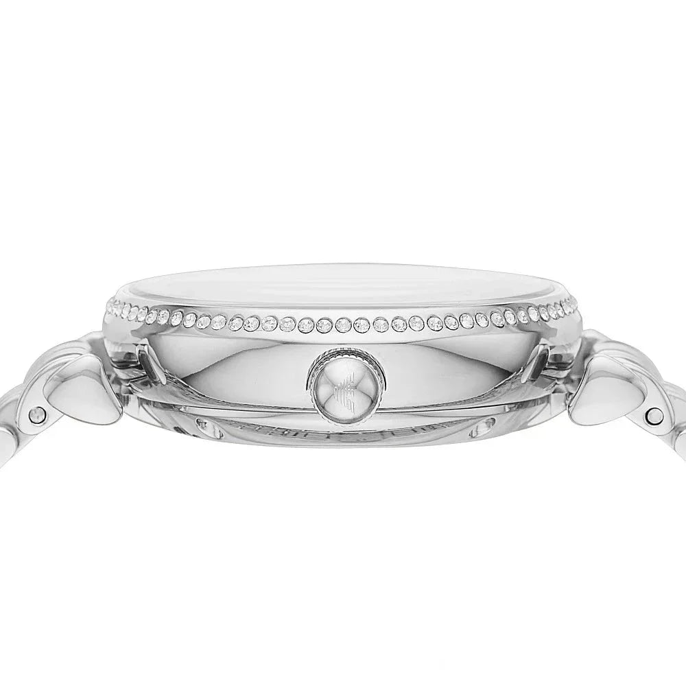  Shop Authentic Emporio Armani Gianni T-Bar Automatic Silver Dial Silver Steel Strap Watch For Women - AR60022 - Luxxuri