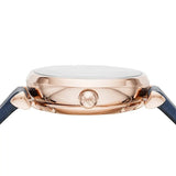  Shop Authentic Emporio Armani Gianni T-Bar Analog Silver Dial Blue Leather Strap Watch For Women - AR60020 - Luxxuri