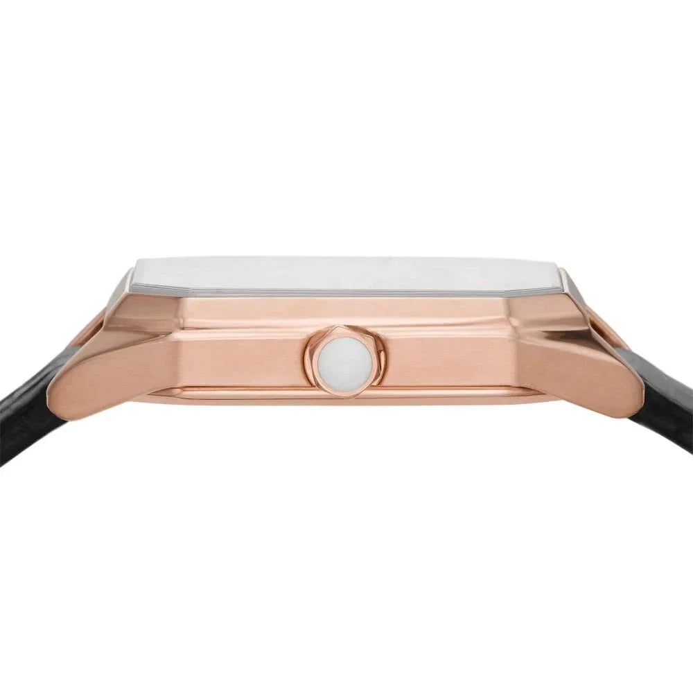  Shop Authentic Emporio Armani Gioia Quartz Mother of Pearl Dial Black Leather Strap Watch For Women - AR11390 - Luxxuri