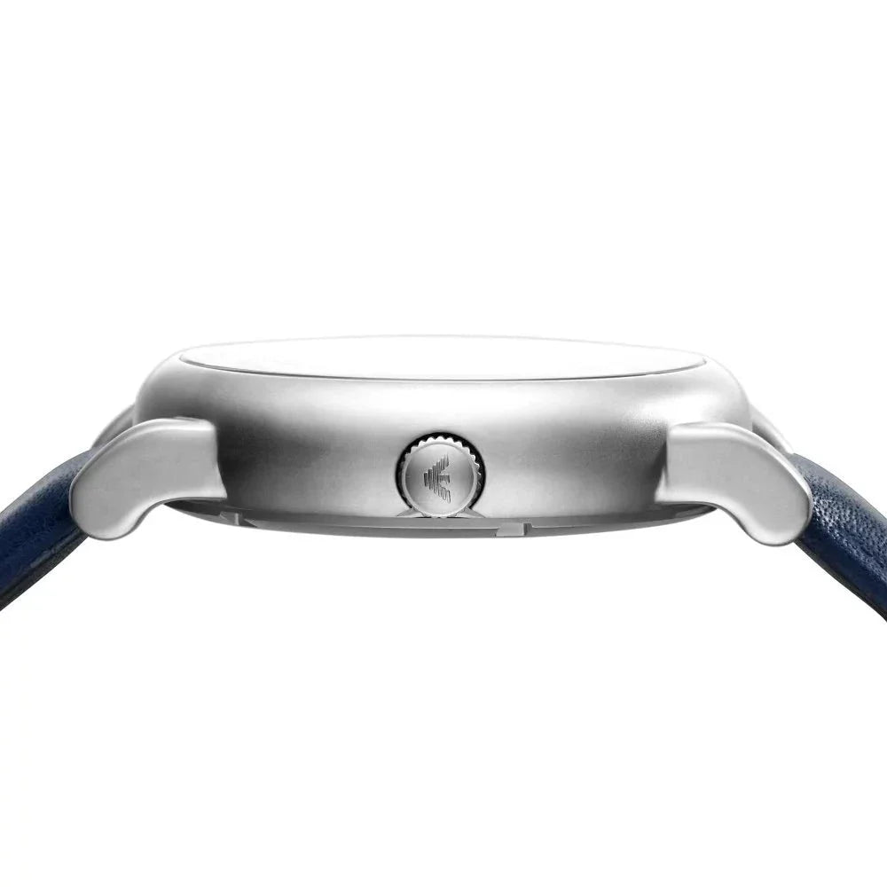  Shop Authentic Emporio Armani Luigi Chronograph Blue Dial Black Leather Strap Watch For Men - AR60011 - Luxxuri