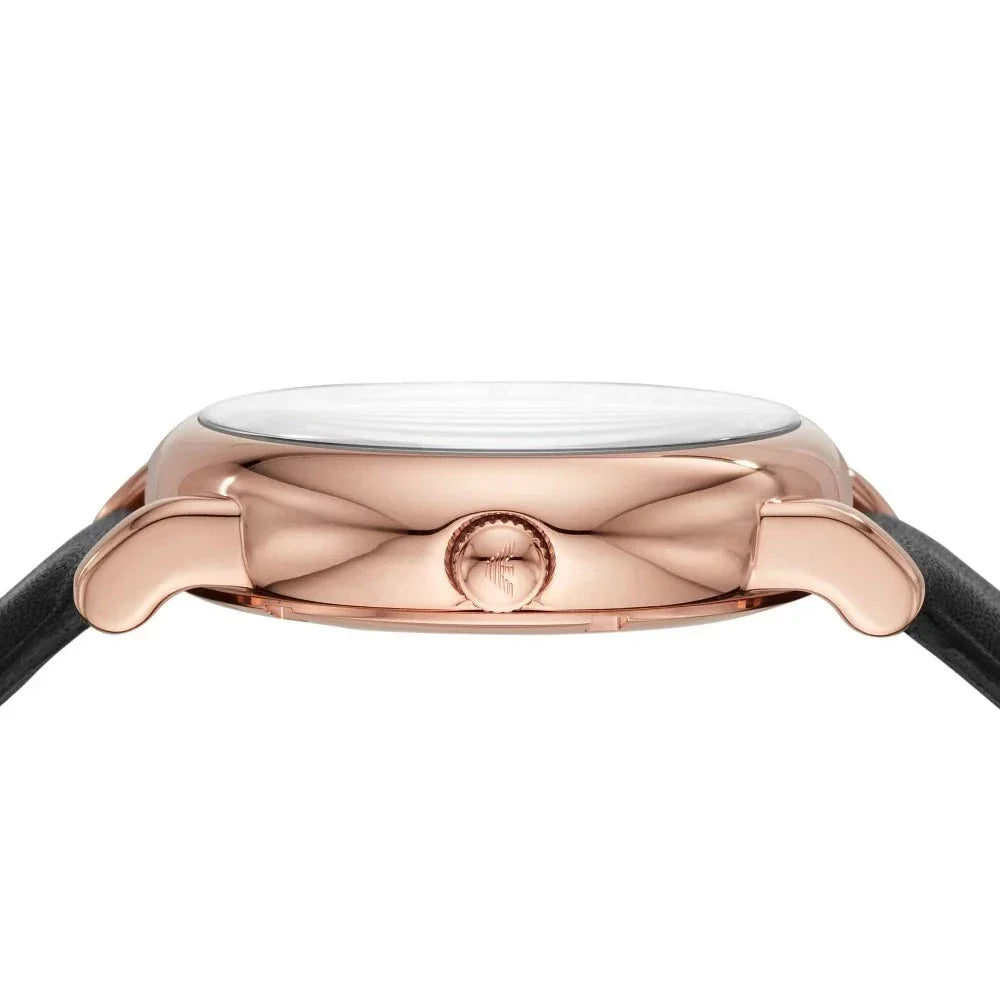  Shop Authentic Emporio Armani Luigi Automatic Silver Dial Black Leather Strap Watch For Men - AR60013 - Luxxuri