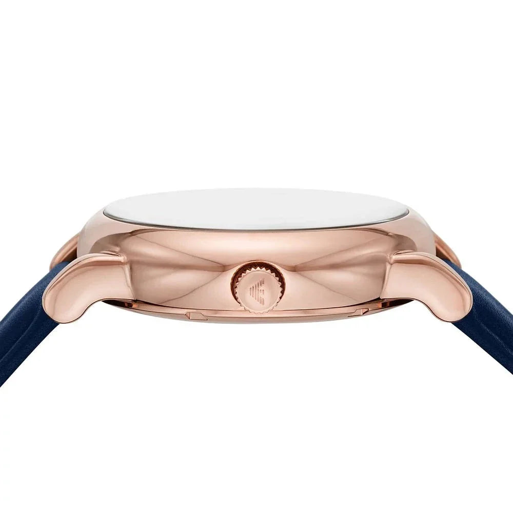  Shop Authentic Emporio Armani Meccanico Automatic Blue Dial Blue Leather Strap Watch For Men - AR60050 - Luxxuri