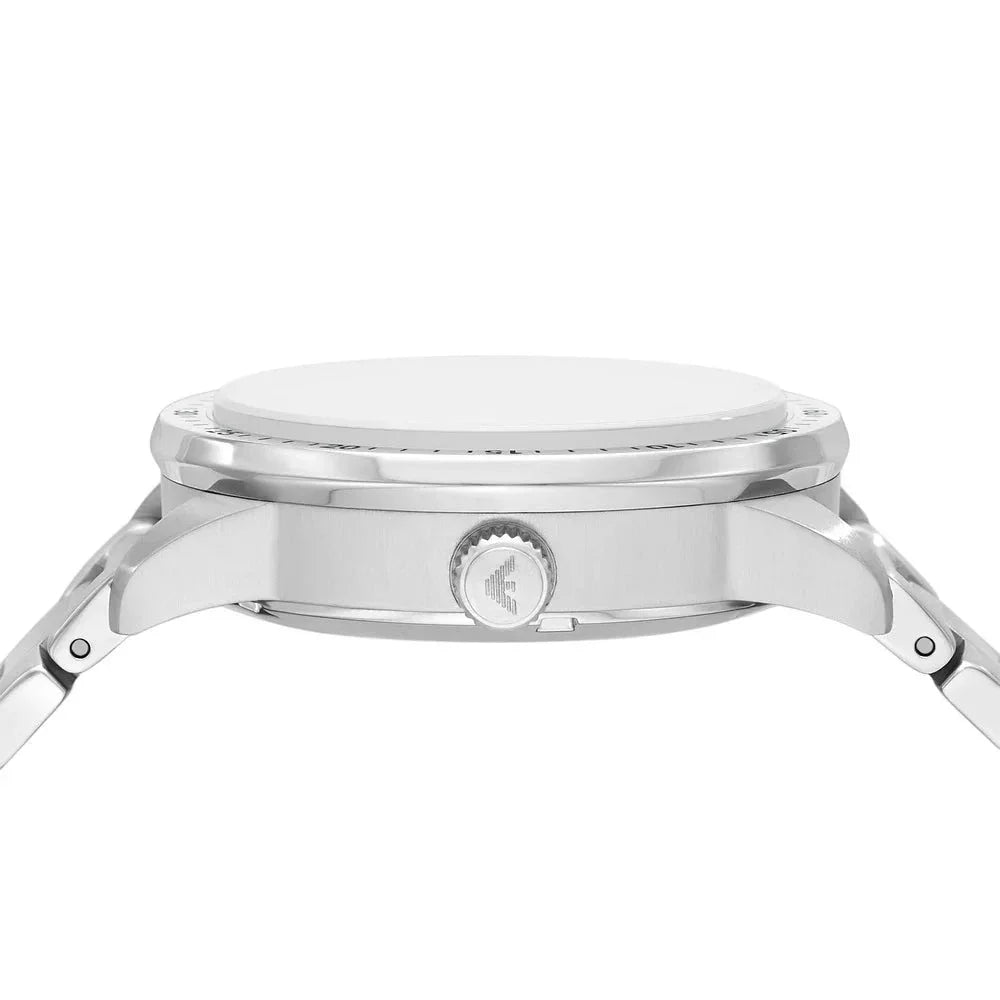  Shop Authentic Emporio Armani Mario Chronograph Automatic Blue Dial Silver Steel Strap Watch For Men - AR60052 - Luxxuri