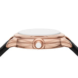  Shop Authentic Emporio Armani Mia Three Hand Crystals Silver Dial Black Leather Strap Watch For Women - AR11631 - Luxxuri