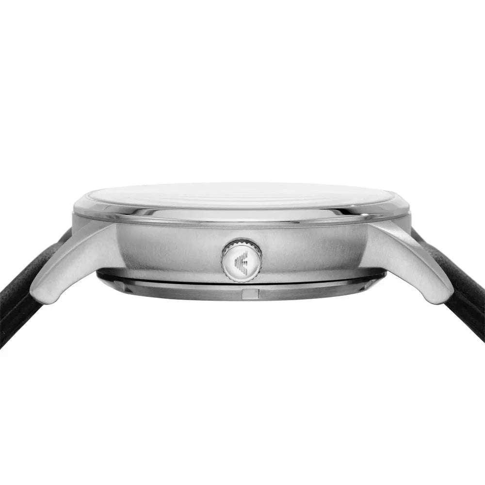  Shop Authentic Emporio Armani Meccanico Skeleton Automatic Black Dial Black Leather Strap Watch for Men - AR60038 - Luxxuri