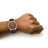  Shop Authentic Emporio Armani Classic Chronograph Burgundy Dial Brown Leather Strap Watch For Men - AR1890 - Luxxuri