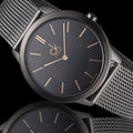  Shop Authentic Calvin Klein Minimal Black Dial Black Mesh Bracelet Watch for Men - K3M224B1 - Luxxuri