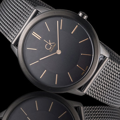  Shop Authentic Calvin Klein Minimal Black Dial Black Mesh Bracelet Watch for Men - K3M224B1 - Luxxuri