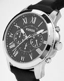  Shop Authentic Fossil Grant Chronograph Black Dial Black Leather Strap Watch for Men - FS4812 - Luxxuri