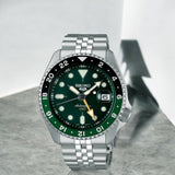  Shop Authentic Seiko 5 Sports SKX GMT Automatic Green Dial Silver Steel Strap Watch For Men - SSK035K1 - Luxxuri