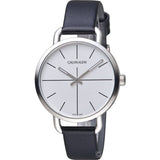  Shop Authentic Calvin Klein Evan White Dial Black Leather Strap Watch for Women - K7B231CY - Luxxuri