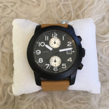  Shop Authentic Marc Jacobs Larry Chronograph Black Dial Brown Leather Strap Watch for Men - MBM5053 - Luxxuri