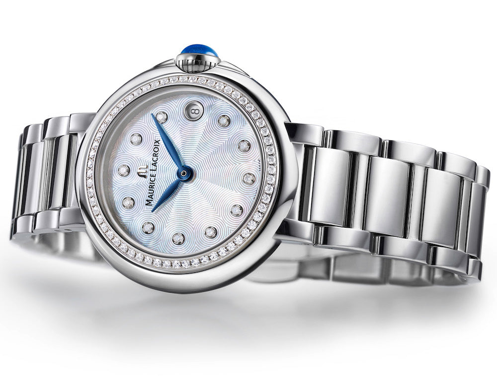  Shop Authentic Maurice Lacroix Fiaba Diamonds Mother of Pearl Dial Silver Steel Strap Watch for Women - FA1004-SD502-170-1 - Luxxuri