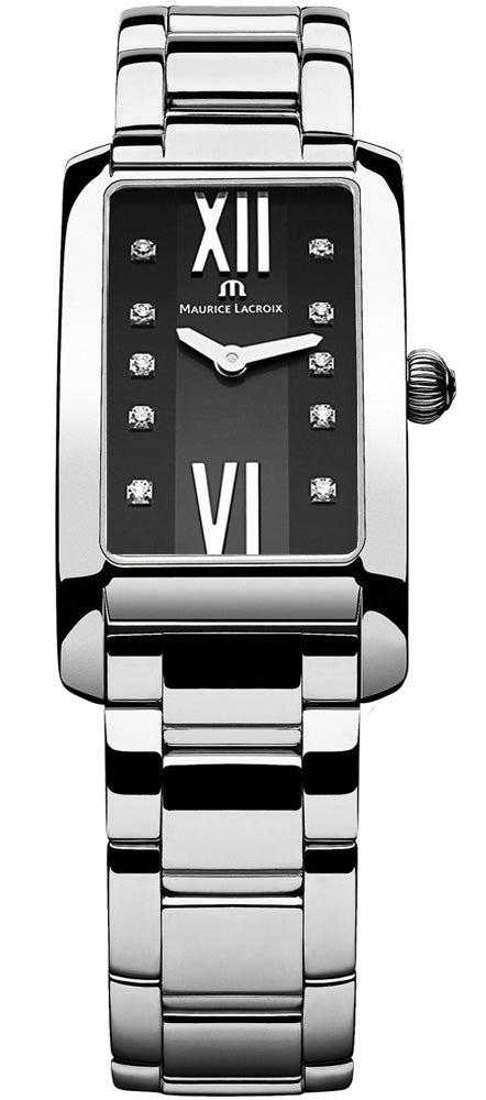  Shop Authentic Maurice Lacroix Fiaba Black Dial Silver Steel Strap Watch for Women - FA2164-SS002-350 - Luxxuri