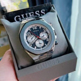  Shop Authentic Guess Empire Quartz Black Dial Silver Steel Strap Watch For Men - GW0489G1 - Luxxuri