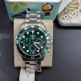  Shop Authentic Fossil FB-03 Chronograph Green Dial Silver Steel Strap Watch for Men - FS5726 - Luxxuri