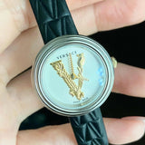  Shop Authentic Versace Virtus Quartz White Dial Black Leather Strap Watch For Women - VET300421 - Luxxuri