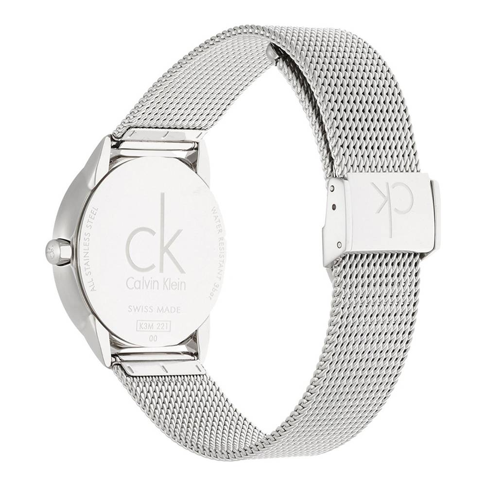  Shop Authentic Calvin Klein Minimal SIlver Dial Silver Mesh Bracelet Watch for Women - K3M221Y6 - Luxxuri