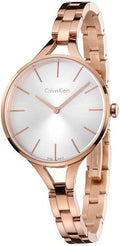  Shop Authentic Calvin Klein Graphic Silver Dial Rose Gold Steel Strap Watch for Women - K7E23646 - Luxxuri