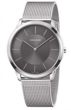  Shop Authentic Calvin Klein Minimal Grey Dial Silver Mesh Bracelet Watch for Men - K3M21124 - Luxxuri