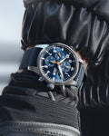  Shop Authentic IWC Pilot's Automatic Chronograph 43mm Blue Dial Blue Calfskin Strap Watch for Men - IW377729 - Luxxuri