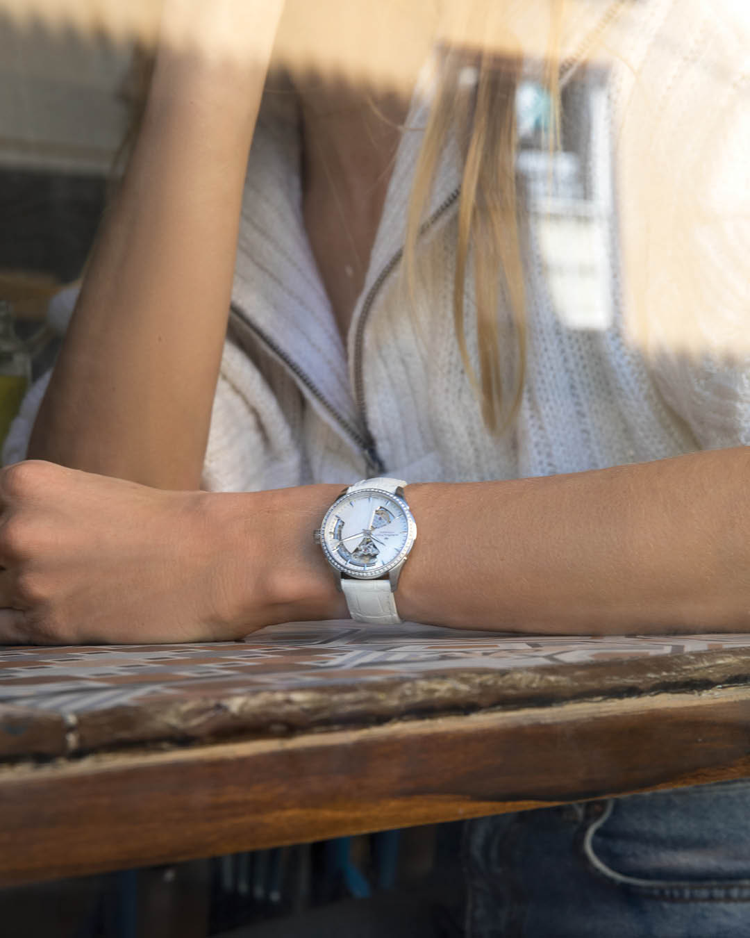  Shop Authentic Swarovski Crystalline Pure White Dial White Leather Strap Watch for Women - 5275046 - Luxxuri