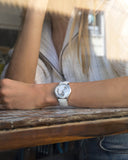  Shop Authentic Swarovski Crystalline Pure White Dial White Leather Strap Watch for Women - 5275046 - Luxxuri