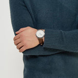  Shop Authentic Fossil Minimalist Off White Dial Brown Leather Strap Watch for Men - FS5306 - Luxxuri
