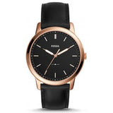  Shop Authentic Fossil The Minimalist Black Dial Black Leather Strap Watch for Men - FS5376 - Luxxuri