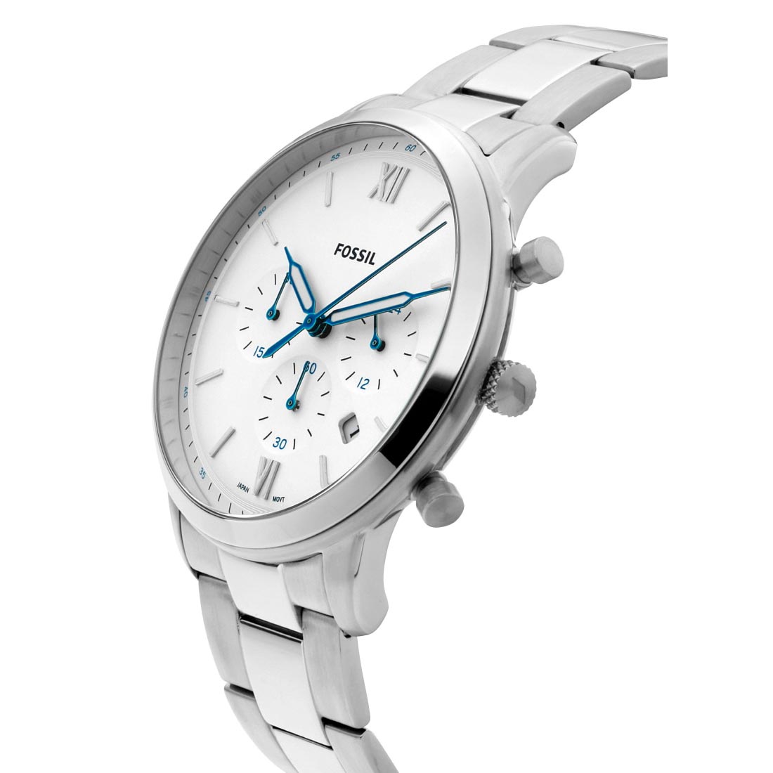  Shop Authentic Fossil Neutra Chronograph White Dial Silver Steel Strap Watch for Men - FS5433 - Luxxuri