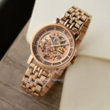  Shop Authentic Fossil Boyfriend Automatic Skeleton Rose Gold Dial Rose Gold Steel Strap Watch for Women - ME3065 - Luxxuri