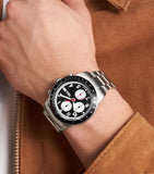  Shop Authentic Fossil Sport Tourer Chronograph Black Dial Silver Steel Strap Watch for Men - FS6045 - Luxxuri