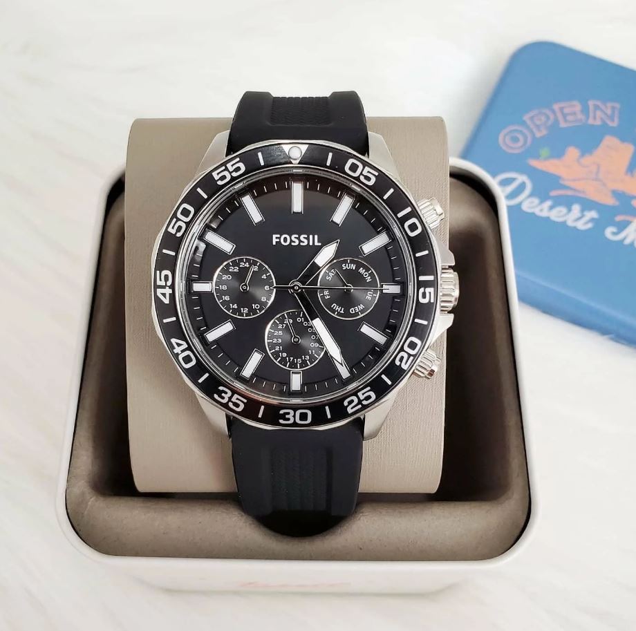  Shop Authentic Fossil Bannon Multifunction Black Dial Black Silicone Strap Watch for Men - BQ2494 - Luxxuri