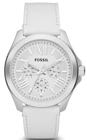  Shop Authentic Fossil Cecile White Dial White Leather Strap Watch for Women - AM4484 - Luxxuri
