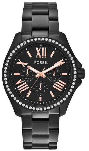  Shop Authentic Fossil Cecile Multi Function Crystals Black Dial Black Steel Strap Watch for Women - AM4522 - Luxxuri