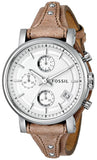  Shop Authentic Fossil Boyfriend Chronograph White Dial Brown Leather Strap Watch for Women - ES3625 - Luxxuri