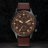  Shop Authentic Fossil Retro Pilot Chronograph Brown Dial Brown Leather Strap Watch for Men - FS5833 - Luxxuri