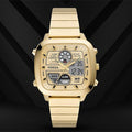 Fossil Retro Analog-Digital Gold Dial Gold Steel Strap Watch for Men - FS5889