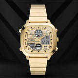  Shop Authentic Fossil Retro Analog-Digital Gold Dial Gold Steel Strap Watch for Men - FS5889 - Luxxuri