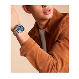  Shop Authentic Fossil Sport Tourer Chronograph Blue Dial Silver Steel Strap Watch for Men - FS6047 - Luxxuri