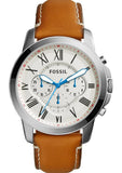  Shop Authentic Fossil Grant Chronograph White Dial Brown Leather Strap Watch for Men - FS5060 - Luxxuri