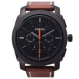  Shop Authentic Fossil Machine Chronograph Black Dial Brown Leather Strap Watch for Men - FS5234 - Luxxuri