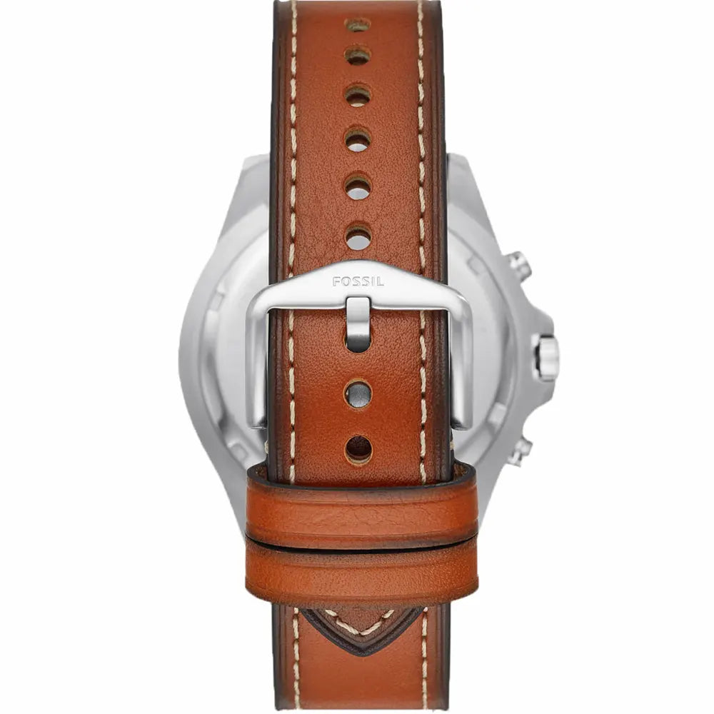  Shop Authentic Fossil Forrester Automatic Skeleton Grey Dial Brown Leather Strap Watch for Men - ME3178 - Luxxuri