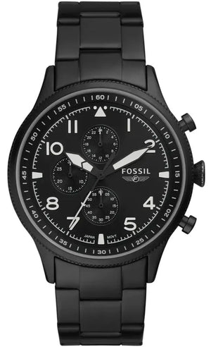  Shop Authentic Fossil Pilot Chronograph Black Dial Black Steel Strap Watch for Men - FS5811 - Luxxuri